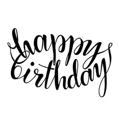 Happy Birthday words. Hand drawn creative calligraphy and brush pen lettering, design for holiday greeting cards and invitations.