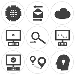 Set Of 9 simple editable icons