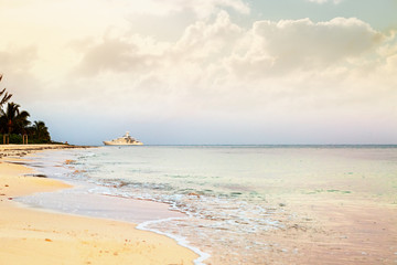 Fototapeta na wymiar Luxury Yacht on Caribbean Sea