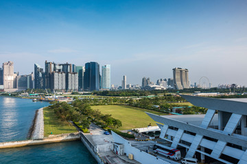Panoramic view of the modern city of Singapore