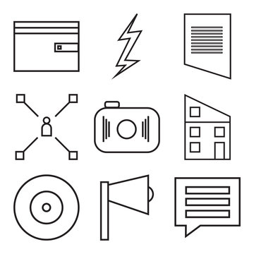 Set Of 9 simple editable icons