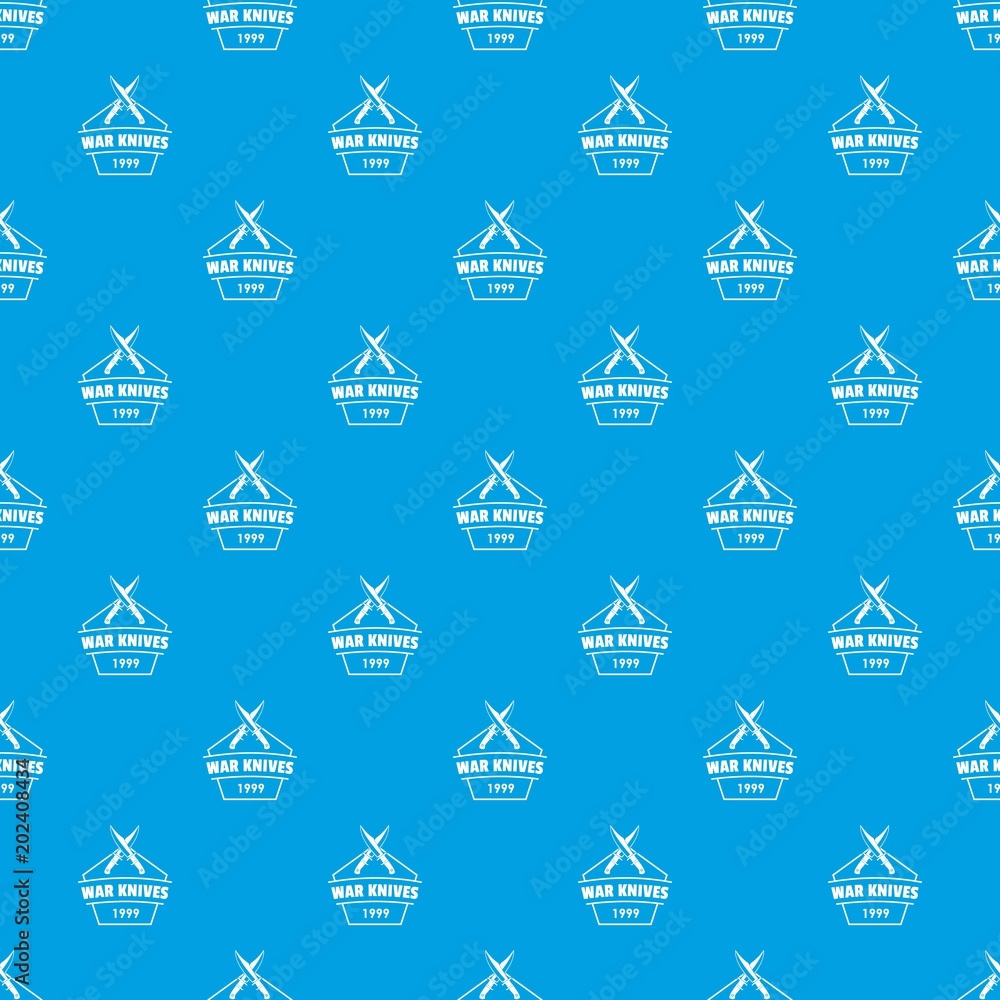 Poster knive war pattern vector seamless blue repeat for any use
