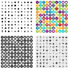 100 harvest icons set vector in 4 variant for any web design isolated on white