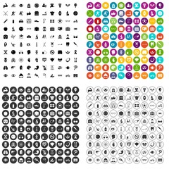 100 health icons set vector in 4 variant for any web design isolated on white