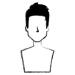 young man shirtless avatar character vector illustration design
