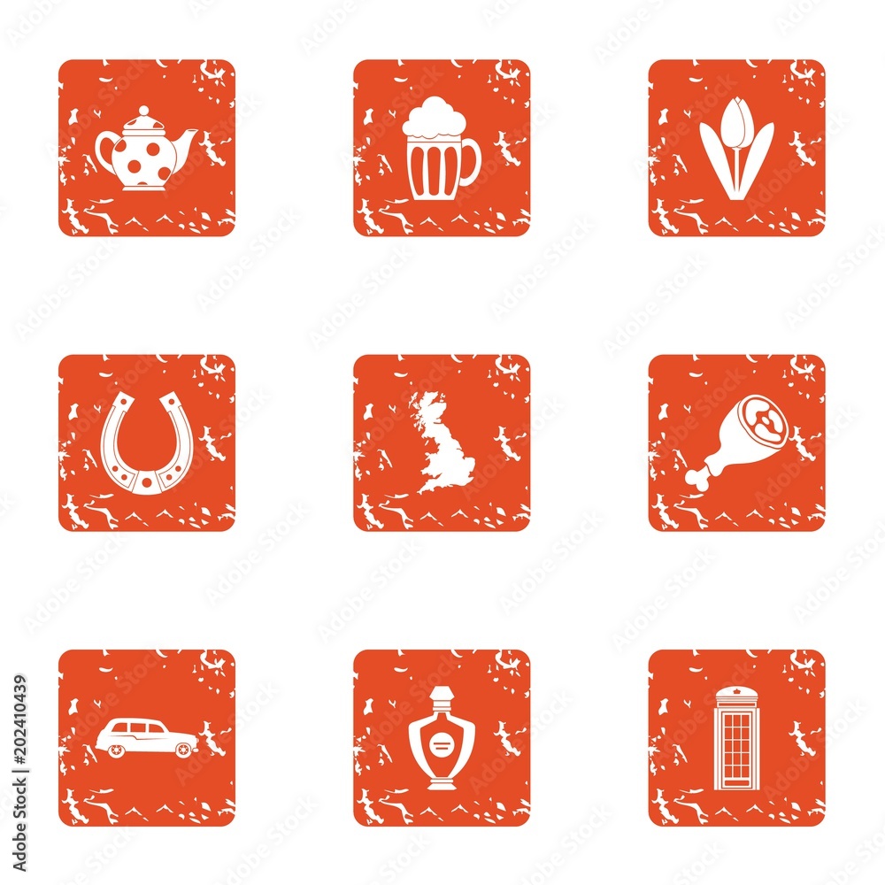 Poster convivial icons set. grunge set of 9 convivial vector icons for web isolated on white background
