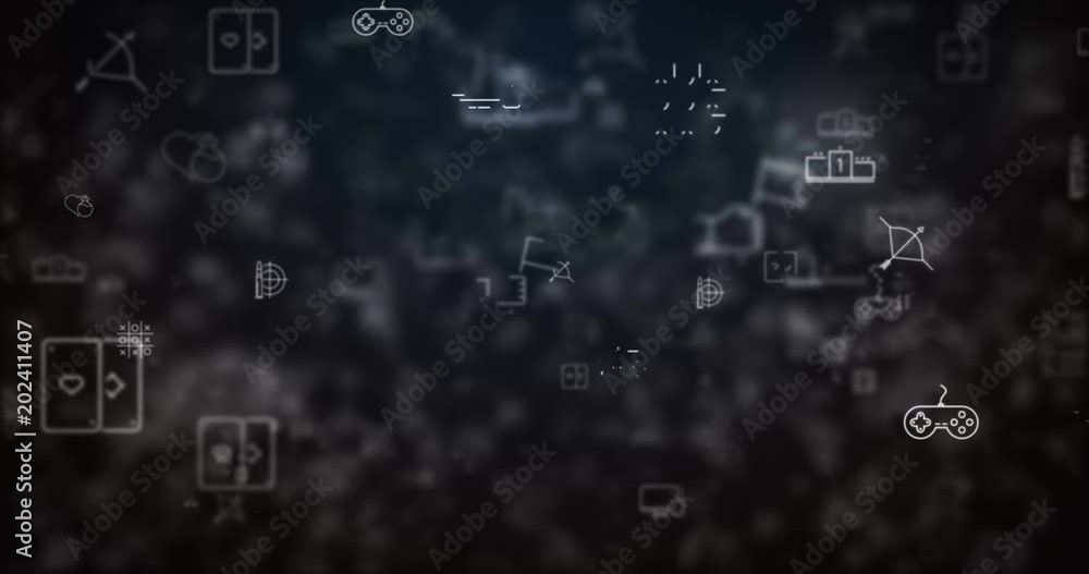 Poster loop moved video game icons background
