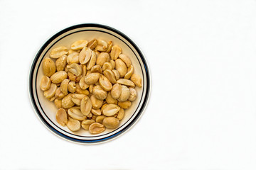 Bowl of Peanuts on a white background
