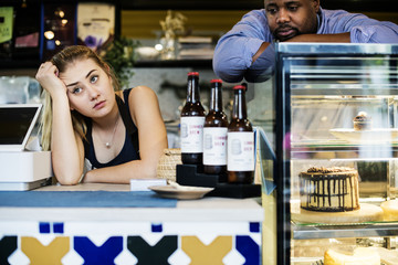 Business owner waiting for customers