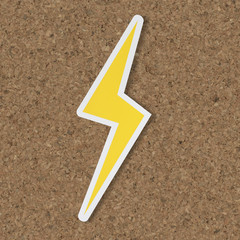 Yellow electric lightning bolt icon