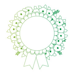 floral decoration with medal frame vector illustration design
