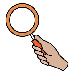 hand with magnifying glass vector illustration design