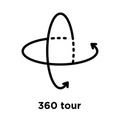 360 tour icon isolated on white background
