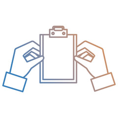 hands with clipboard checklist isolated icon vector illustration design