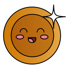 coin money kawaii character vector illustration design