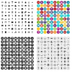 100 home icons set vector in 4 variant for any web design isolated on white