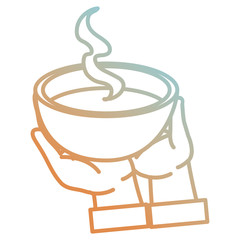 Fototapeta na wymiar hand lifting dish soup vector illustration design