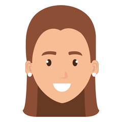 beautiful woman head avatar character vector illustration design