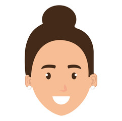 beautiful woman head avatar character vector illustration design