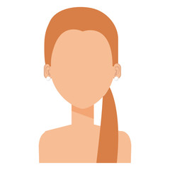 beautiful and young woman shirtless character vector illustration design