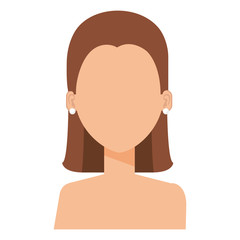 beautiful and young woman shirtless character vector illustration design