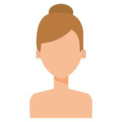 beautiful and young woman shirtless character vector illustration design