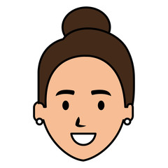 beautiful woman head avatar character vector illustration design
