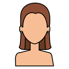 beautiful and young woman shirtless character vector illustration design