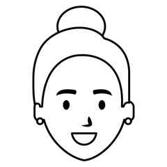 beautiful woman head avatar character vector illustration design