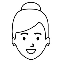 Obraz na płótnie Canvas beautiful woman head avatar character vector illustration design