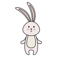 cute rabbit animal character vector illustration design