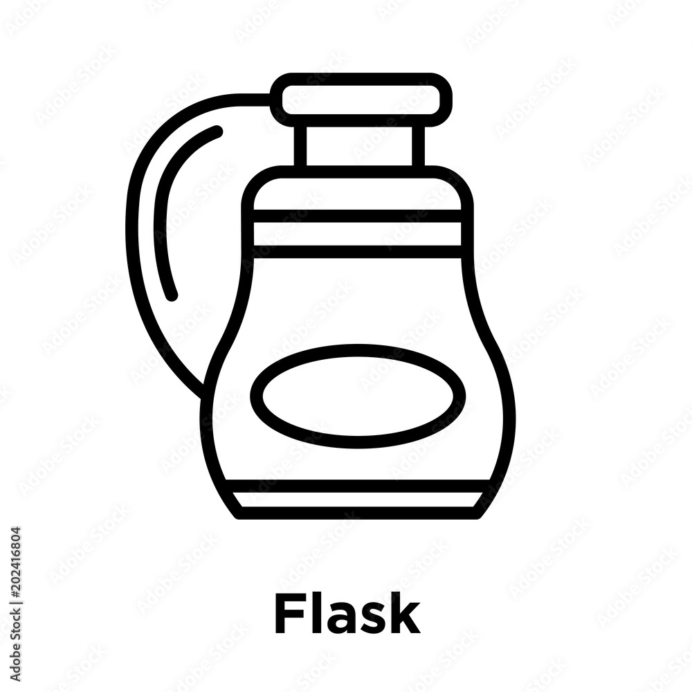 Poster flask icon isolated on white background