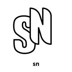 sn icon isolated on white background