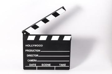Obraz premium Movie clapperboard on white background