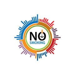 Target stop smoking. Vector illustration isolated on white background