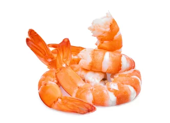 Foto auf Alu-Dibond shrimp isolated on white background © boonchuay1970