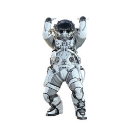 Astronaut on white. Mixed media