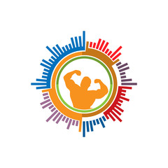 Target has a muscular body. Vector illustration isolated on white background