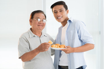 Fresh pastry for grandfather