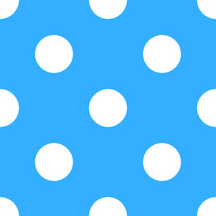 blue white polkadot background seamless pattern vector