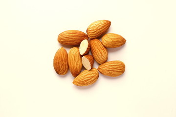 almond in white background