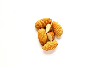 almond in white background