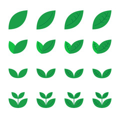 leaf icons set. vector illustration.
