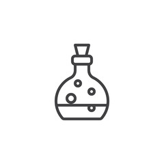 Potion bottle outline icon. linear style sign for mobile concept and web design. Poison flask simple line vector icon. Symbol, logo illustration. Pixel perfect vector graphics