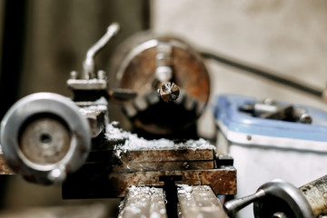 old milling machine with a drill