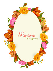 Fototapeta premium Flower arrangement for invitation card or greeting background template