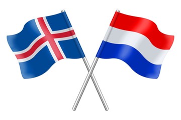 Flags. Iceland and Netherlands