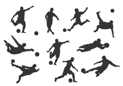 silhouettes of football players