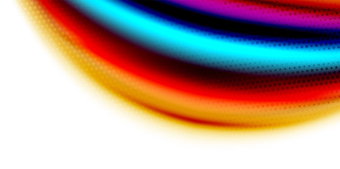 Vector 3d fluid colors wave background, flowing abstract shape with dotted texture, liquid mixed colors