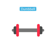Dumbbell icon isolated on white background.